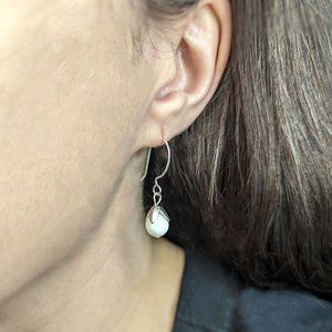 Foral Sterling Silver Filled Mother of Pearl Shell Beaded Drop Earrings